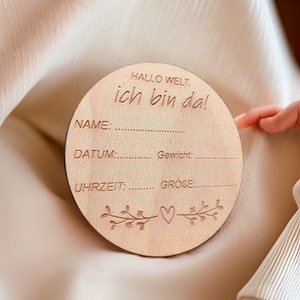 Personalisierte Geburtstags-Tafel aus Holz für Babys Geburtsdaten aus Holz Meilensteinkarte Geburt  Baby Schwangerschaft | Namensverkündung