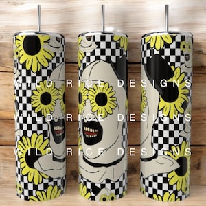 Art Clown Sunflower Checkered 20 oz Tumbler Wrap Digital Download