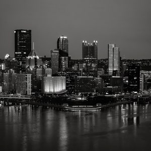 Pittsburgh Print, Pittsburgh Skyline Black & White, Pittsburgh Bridges, Pittsburgh Metal Print, Pittsburgh Canvas Print, Pittsburgh Wall Art