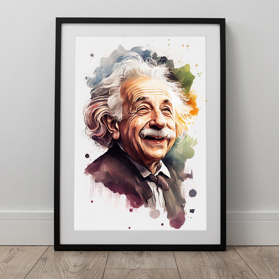 Albert Einstein Watercolor Art Print Poster Wall Art Digital Albert Einstein Watercolor Art Print Poster Wall Art Digital