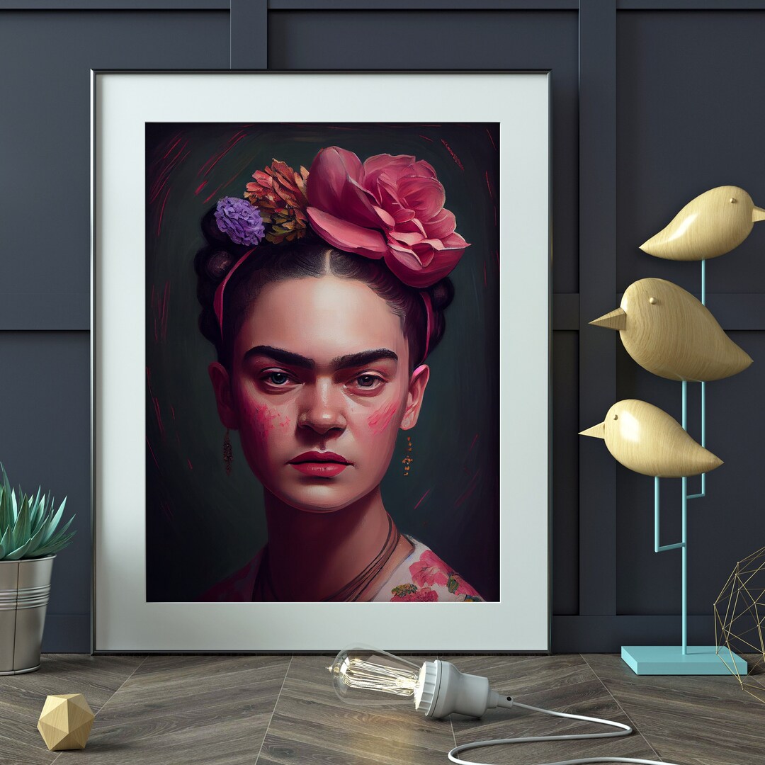 Frida Kahlo Portrait, Painting, Art Print, Poster, Wall Art, Digital