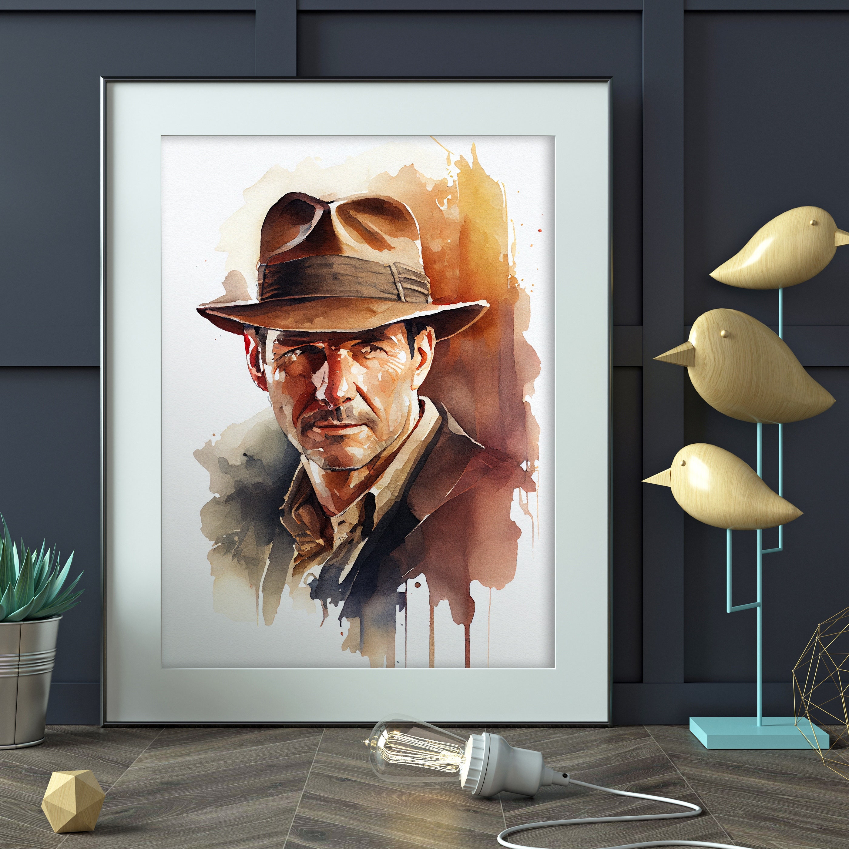 Indiana Jones Watercolor, Fan Art, Art Print, Poster, Wall Art, Digital ...