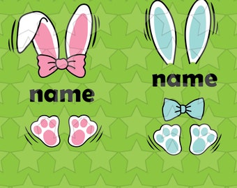 Easter Bunny Ears Svg, Monogram svg, Bunny Rabbit svg,   Easter svg, Bunny Name svg, Bunny Ears svg,Custom Easter svg, File for Cricut