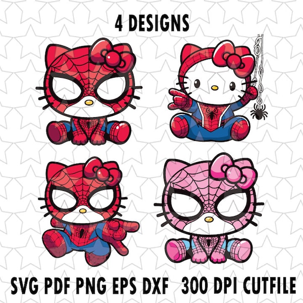 Spider Kitty Svg, Valentine’s Day Svg, Funny Valentine Svg, Kawaii Svg, Cricut, Silhouette Vector Cut File,Spider Kissing Kitty Svg