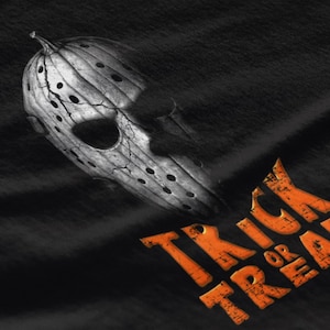 Kids Halloween Hockey Mask Pumpkin T-Shirt: Trick or Treat Tee