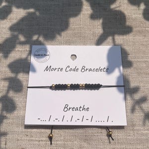 BREATHE - Bracelet Code Morse - Cadeau personnalisé - Nom/Bracelet de perles de mots - Meilleur ami - Bracelet délicat personnalisé