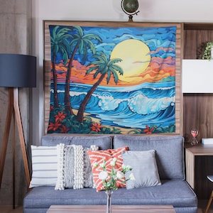 Beach Wall Tapestry, Beach Tapestry, Beach Wall Hanging, Beach Wall Art, Beach Wall Decor, Home Decor, Wall Decor | &quot;Beach Bliss&quot;
