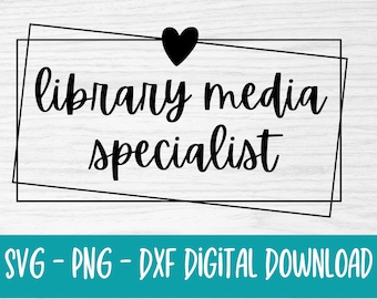 bibliotheek media specialist svg - bibliotheek media specialist png - bibliotheek specialist png - digitale download - leraar waardering svg