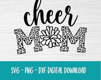Cheer mom svg - digital download - leopard mom svg - cheer svg - cheer mom clipart - cheer mom tumbler png - sweatshirt svg - svg for cricut