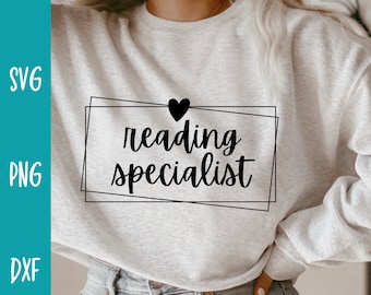leesspecialist svg - leraar svg - leraar shirt svg - svg-bestand voor cricut - digitale download - leraar png - leraar waardering