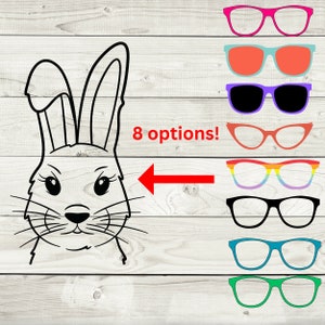Easter SVG - Easter Bunny SVG - Bunny with glasses svg and png -  Bunny With Glasses, Kid&#39;s Easter Design, Cute Easter Svg, Easter Svg
