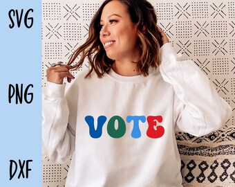 vote svg - vote png - svg file for cricut - patriotic svg - digital download - retro font svg