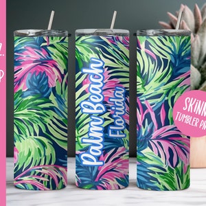 florida tumbler wrap - palm beach - trendy tumbler wrap 20 oz - Preppy tumbler template - 20oz skinny tumbler wrap - preppy tumbler wrap