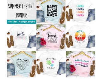 Summer SVG Bundle - Beach shirt SVG pour Cricut - Summer tee bundle SVG bundle - Beach vibes - Digital Download - svg bundle - png
