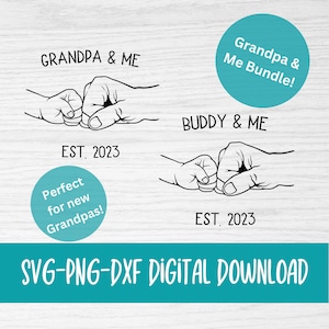 El abuelo y yo svg paquete- abuelo png - abuelo svg - archivo svg para cricut - archivo de corte del abuelo - silueta - dxf- descarga digital