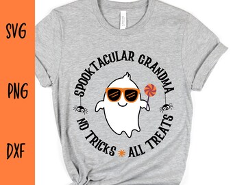spooktacular grandma svg - grandma halloween shirt svg - grandma halloween png - cute ghost svg - grandma halloween sublimation - trendy svg