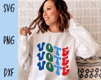 Vote svg - vote png - digital download - vote pdf - get out the vote svg - sublimation design - svg file for cricut - election svg - retro