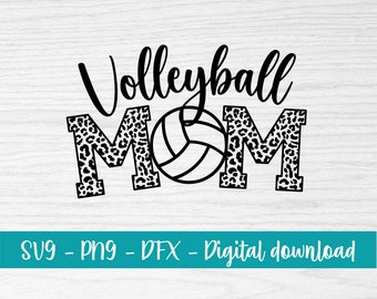 Volleyball mom svg - digital download - leopard mom svg - volleyball svg - volleyball clipart - sport mom tumbler png - volleyball shirt svg