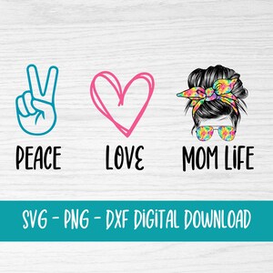 moeder leven svg - vrede liefde moeder leven - moederdag svg - moederdag png - svg-bestand voor cricut - mama svg - sublimatie ontwerp