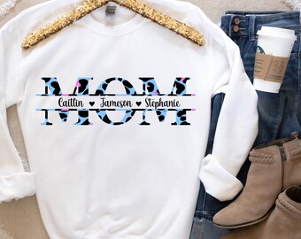 Moeder svg, mama svg, moeder monogram svg, split monogram svg, moederdag svg, kinderen namen svg, moeder sublimatie bestand, moeder shirt svg png, cricut
