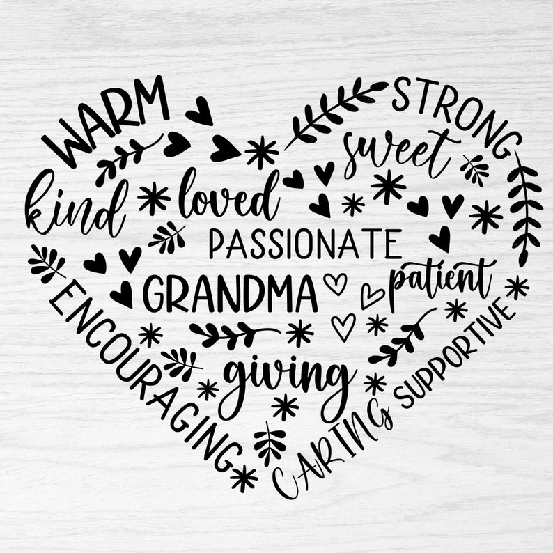 Grandma SVG Design Grandma Heart Svg SVG File for Cricut Grandma Shirt