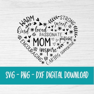 Mom heart svg, Mom svg, Shirt, Mama svg, Heart svg, Mother svg, Mothers Day svg, SVG, PNG,  Dxf, digital Download, svg for Cricut