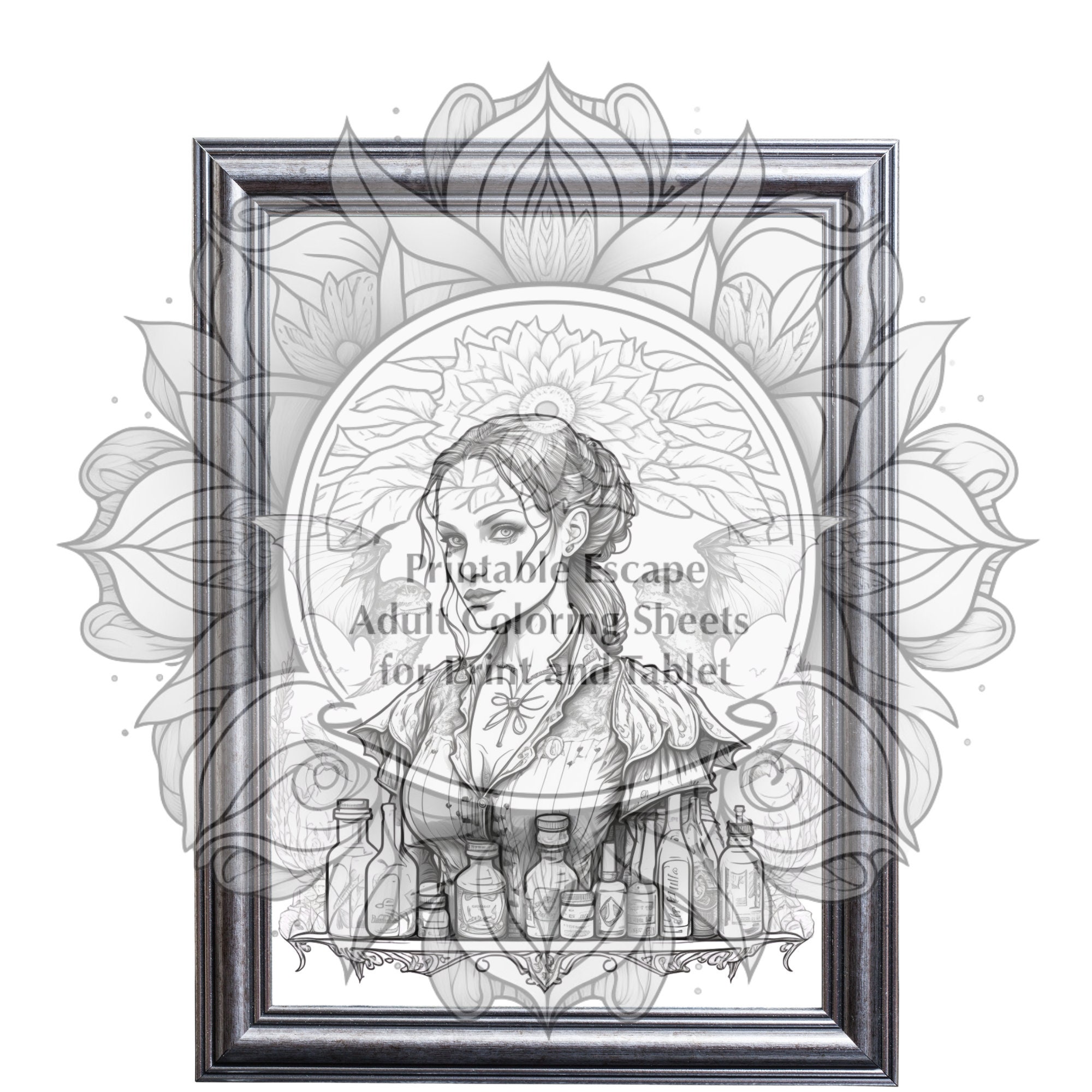 Vampire Coloring Book Adult Fantasy Highly Detailed Coloring Sheets for ...