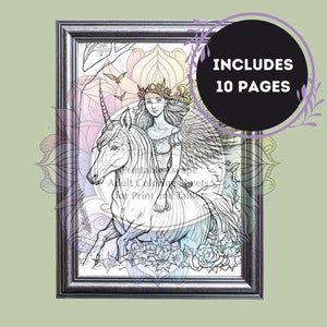 Unicorns Adult Coloring Book Highly Detailed Adult Coloring Book Edition Adult Fantasy 10 Pages
