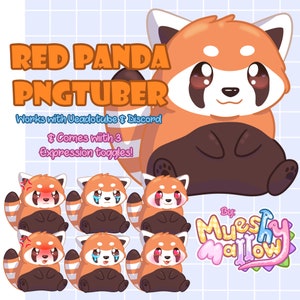 Red Panda PNGtuber // 3 Expresiones // Veadotube // Discord