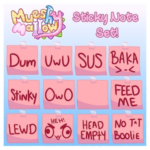 Sticky Note Set || Vtuber Assets ||