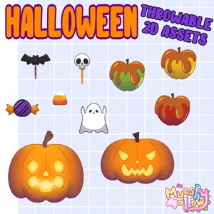 Halloween 2D Throwable Assets || Vtuber & Streaming Assets || Twitch Integrated Throwing System