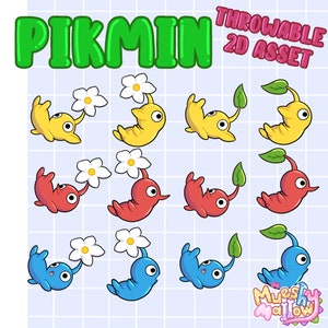 PIKMIN 2D Throwable-Assets || Vtuber & Streaming-Assets || Twitch Integriertes Wurfsystem