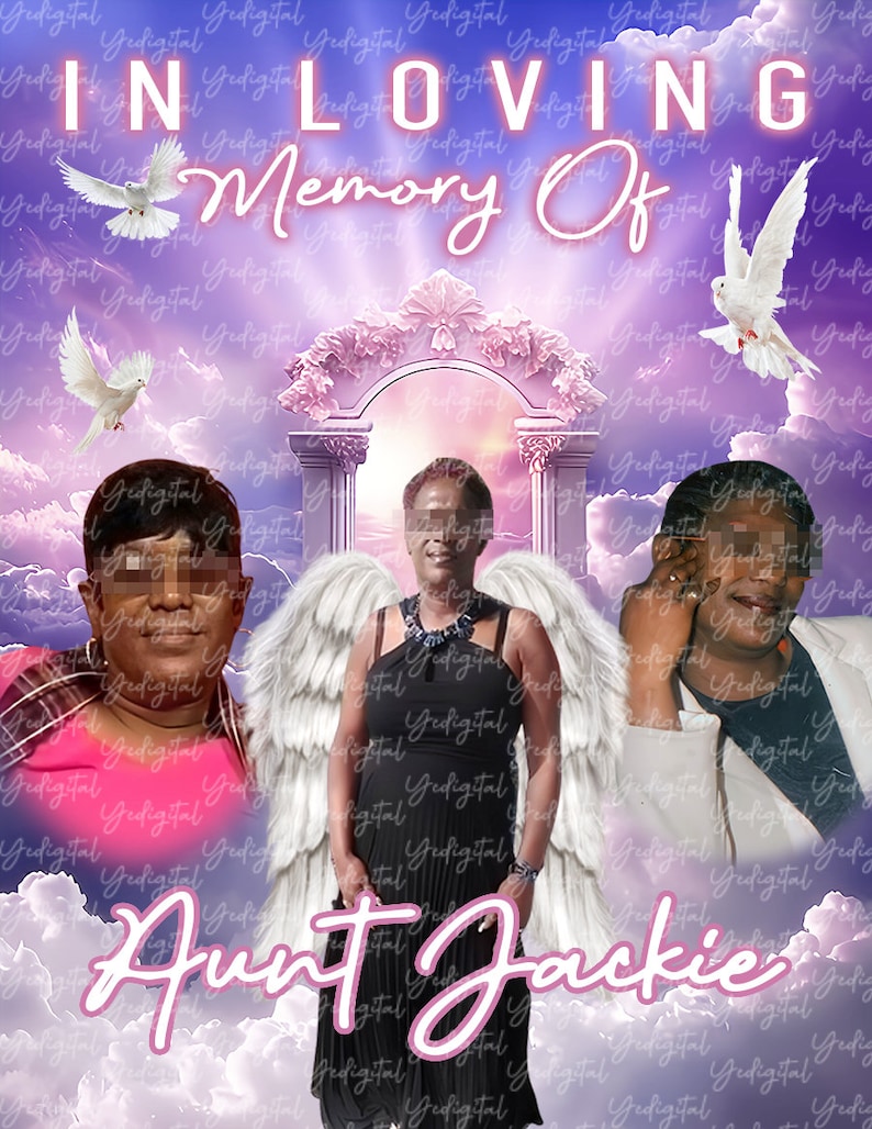 Purple Sky Funeral Template Digital Download image 3