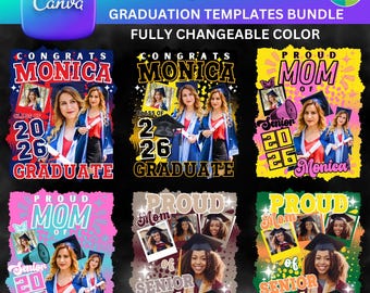 12 Bundle 2026 Graduation Templates | Canva Editable digital download | Bundle Deal