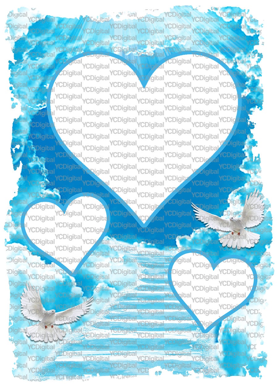 Rest in Peace Digital Download, Custom Heart Shape in Loving Memory Sky Background PNG - Etsy