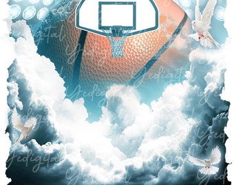 Basketball Heaven Sky PNG Digital Download