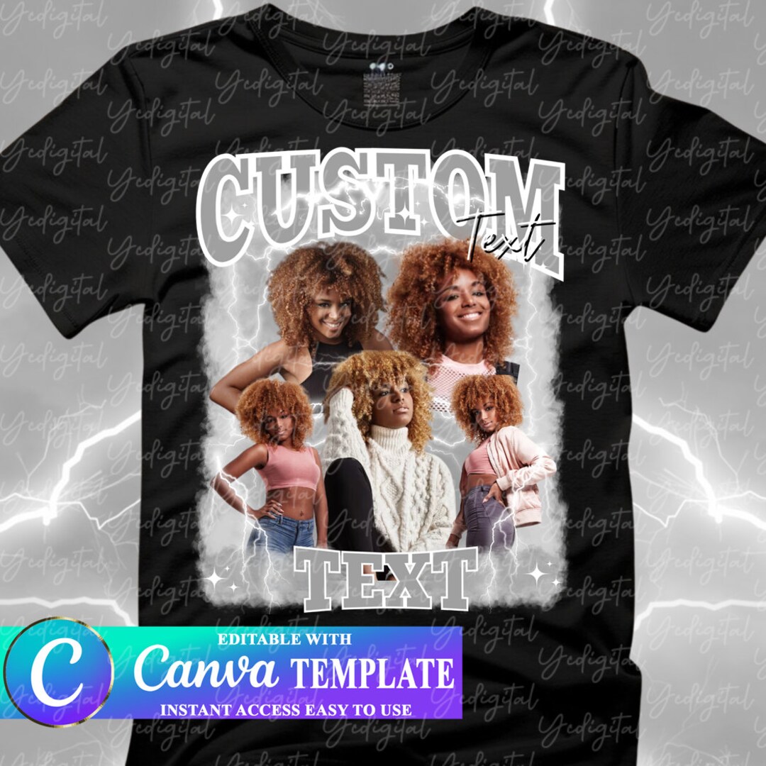 CUSTOM Your Bootleg Design, Customize Text Bootleg Idea, Gray Editable ...