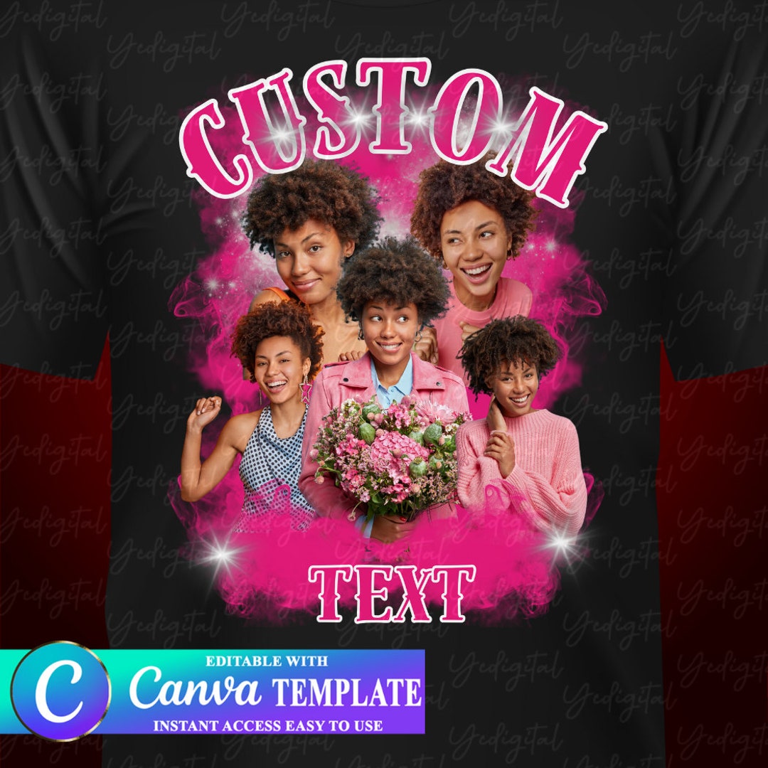 CUSTOM Your Bootleg Design, Customize Text Bootleg Idea, Pink Color ...
