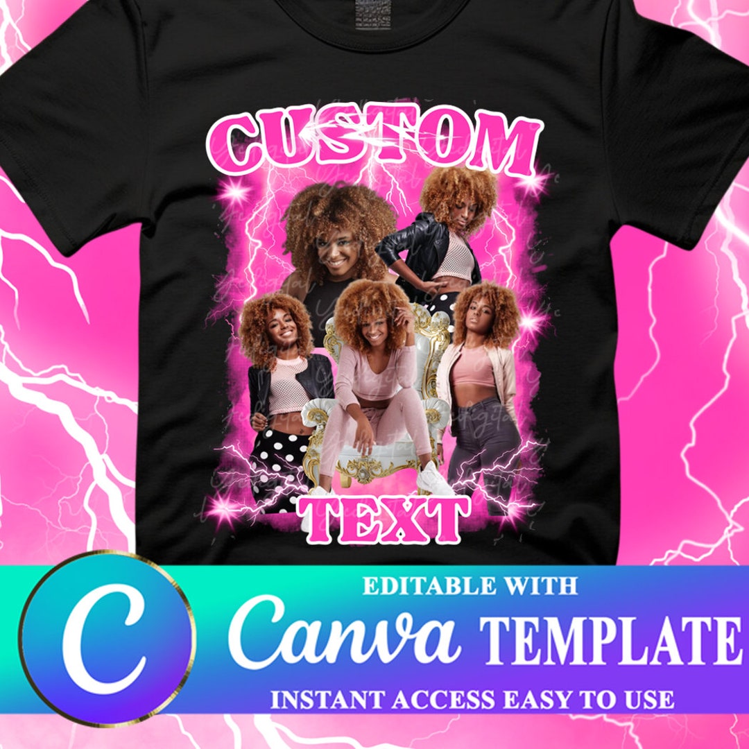 CUSTOM Your Bootleg Design, Customize Text Bootleg Idea, Pink Color ...