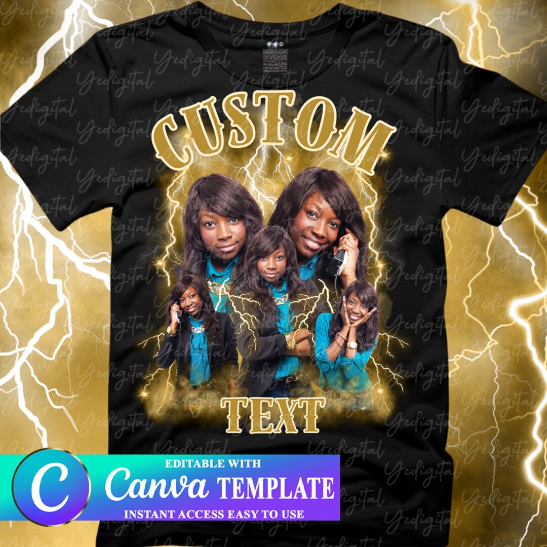 CUSTOM Your Bootleg Design, Customize Text Bootleg Idea, Gold Editable ...