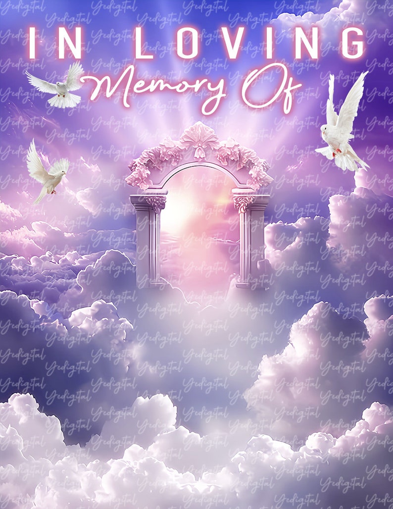 Purple Sky Funeral Template Digital Download image 2