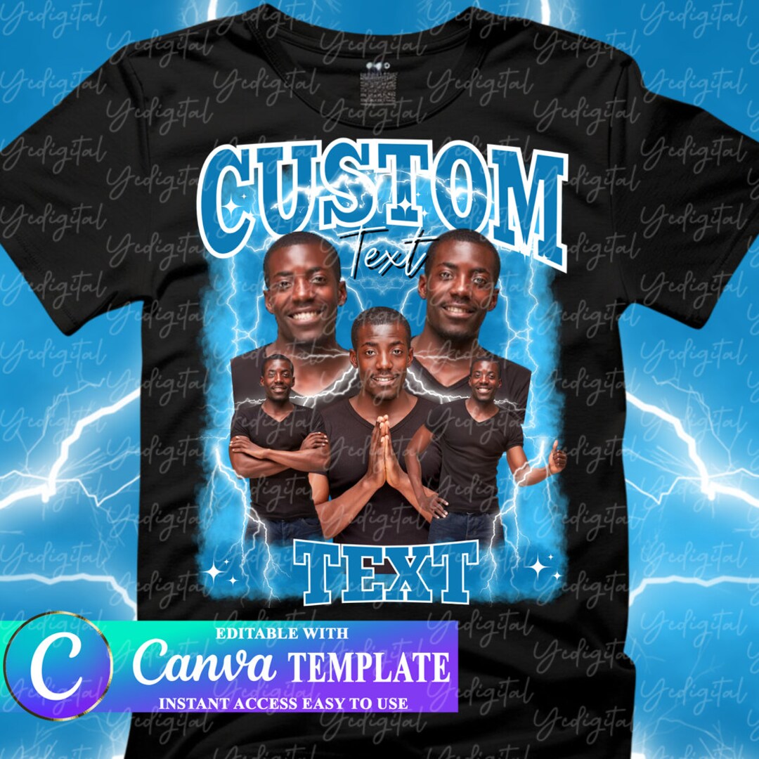 CUSTOM Your Bootleg Design, Customize Text Bootleg Idea, Blue Editable ...