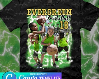 PERSONALIZZA il design del bootleg, personalizza l'idea del bootleg del testo, MODELLO modificabile in colore verde / trascina e rilascia le tue foto