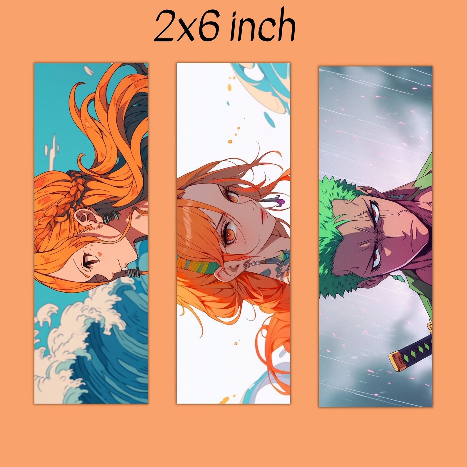 One Piece Bookmarks Set of 7 Anime Bookmarks Luffy Nami Zoro Etsy