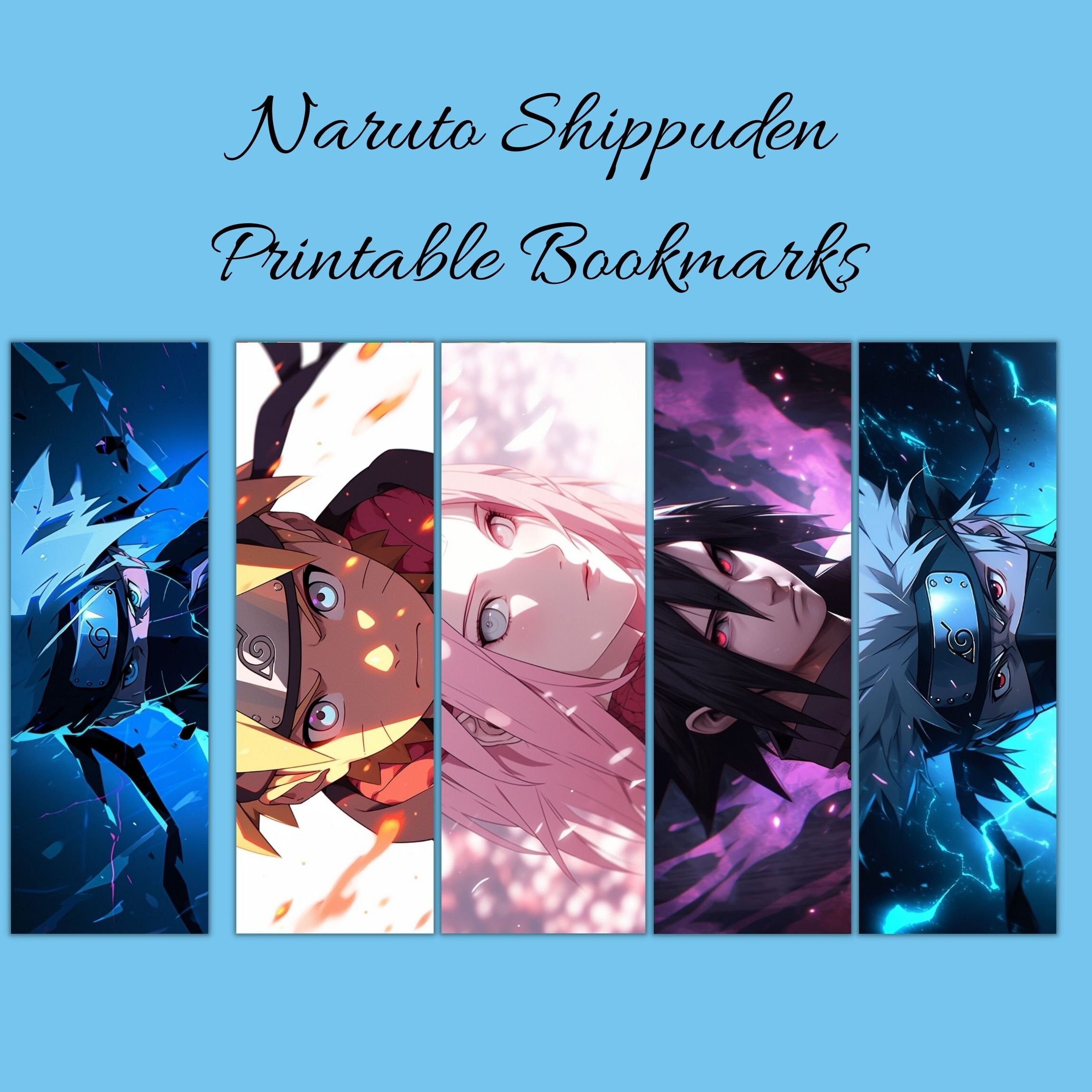 Naruto Shippuden Bookmarksanime Digital Bookmarksnaruto Fan - Etsy