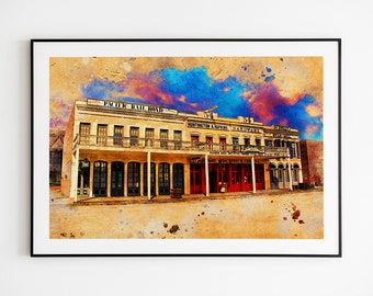 The Big Four Building in Sacramento, California, painting - wall art print poster