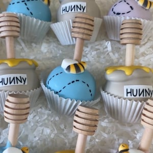 Winnie the Pooh gender reveal cake pops