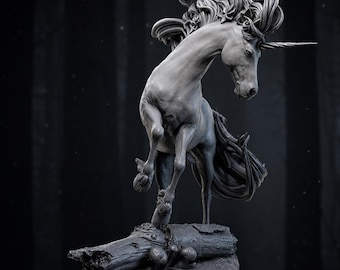3D STL Unicorn Figure Drawing File, 3D Printer Files