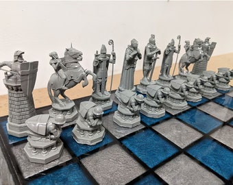 3d stl files for 3d printing, 3d stl chess set model, stl for printing, digital printing, digital download, chess game drawing file, chess