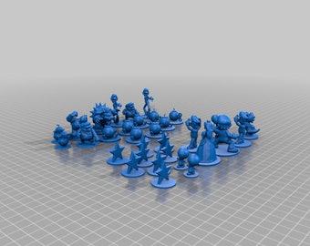 3d stl files for 3d printing, 3d stl chess set model, stl for printing, digital printing, digital download, mario stl file, chess